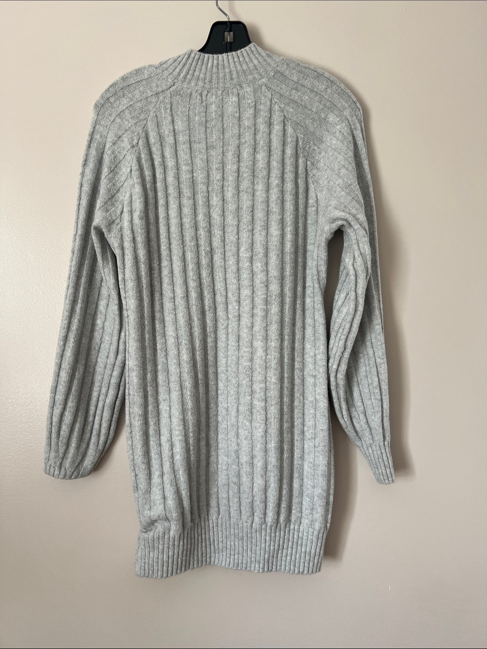 Hollister Gray Ribbed Mock Neck Sweater Dress Tunic Size Small Soft Knit - Picture 5 of 8